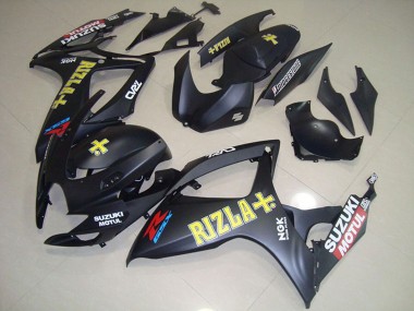 Großhandel Suzuki GSXR 750 Motorrad Verkleidung 2006-2007 - Matt Schwarz Gelb Rizla Motul