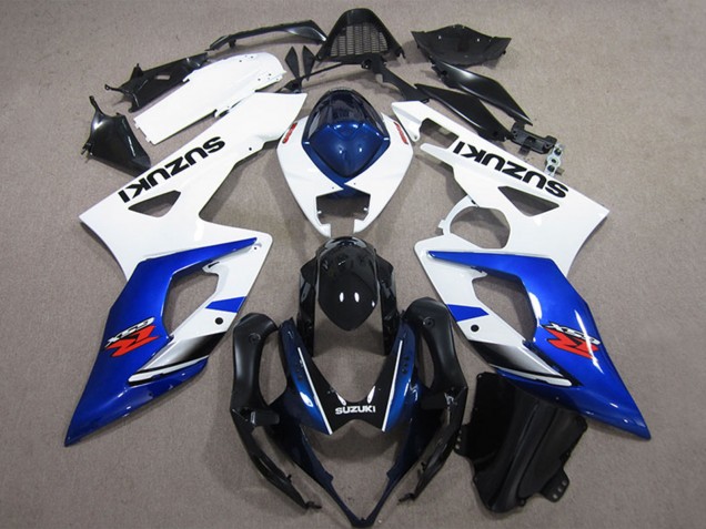 Großhandel Suzuki GSXR 1000 Motorrad Verkleidung 2005-2006 - Weiss Blau Glanzendes Schwarz
