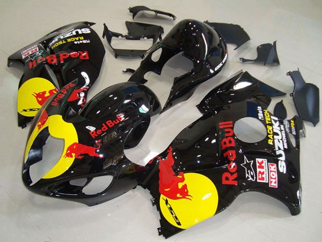 Großhandel Suzuki GSXR 1300 Hayabusa Motorrad Verkleidung 1996-2007 - Glanzendes Schwarz Gelb Red Bull