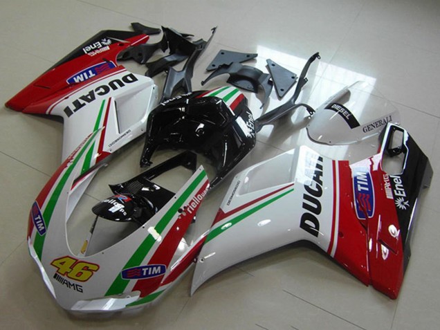 Großhandel Ducati 1098 Motorrad Verkleidung 2007-2014 - Rot Weiss Schwarz Grun Tim 46
