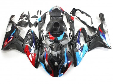 Großhandel BMW S1000RR Motorrad Verkleidung 2015-2016 - Blau Rot Carbonfaser