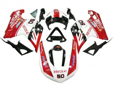 Großhandel Ducati 848 1098 1198 Motorrad Verkleidung 2007-2014 - Weiss Rot Glanzendes Schwarz Valsir Xerox 50