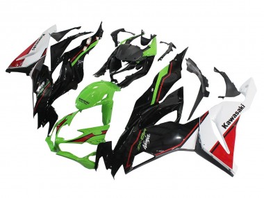 Großhandel Kawasaki ZX6R Motorrad Verkleidung 2019-2022 - Grun Glanzendes Schwarz Weiss Rot