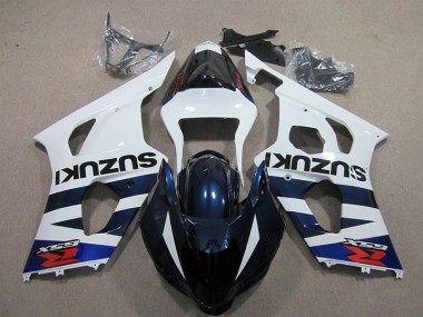 Suzuki GSXR 1000 K3 03-04 Motorrad Verkleidungen - Weiß Blau Schwarz Aufkleber