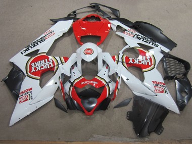 Suzuki GSXR 1000 K5 05-06 Motorrad Verkleidung - Weiß Lucky Strike Rot Motul