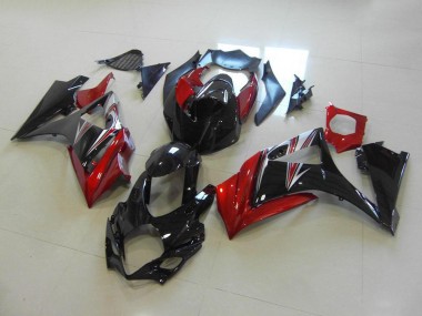Suzuki GSXR 1000 K7 07-08 Motorrad Verkleidungen - Rot Schwarz Kein Aufkleber