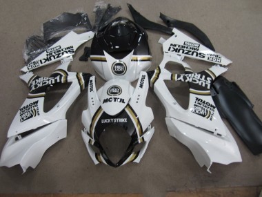 Suzuki GSXR 1000 K7 07-08 Motorrad Verkleidungen - Weiß Lucky Strike Schwarz Motul