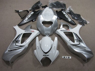 Suzuki GSXR 1000 K7 07-08 Motorrad Verkleidungen - Weiß Silber