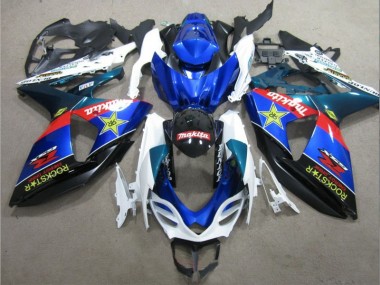 Suzuki GSXR 1000 K9 09-16 Motorrad Verkleidungen - Blau Weiß Rockstar