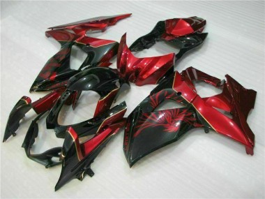 Suzuki GSXR 1000 K9 09-16 Motorrad Verkleidungen - Rot Flamme Schwarz