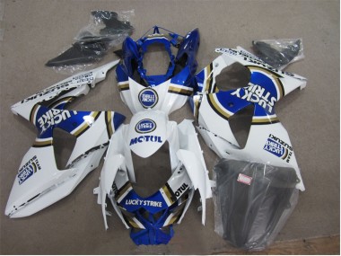 Suzuki GSXR 1000 K9 09-16 Motorrad Verkleidungen - Weiß Lucky Strike Blau Motul