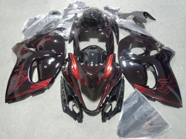 Suzuki GSXR 1300 Hayabusa 08-19 Motorrad Verkleidung & Plastik - Schwarz Rot