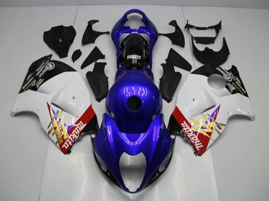 Suzuki GSXR 1300 Hayabusa 96-07 Motorrad Verkleidung - Blau Weiß