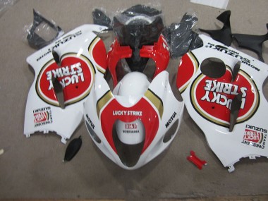 Suzuki GSXR 1300 Hayabusa 96-07 Motorrad Verkleidungen - Weiß Lucky Strike Motul