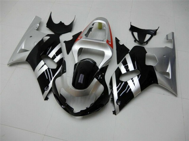 Suzuki GSXR 600 / 750 K1 K2 K3 01-03 Motorrad Verkleidungen - Schwarz Silber Suzuki GSXR 600 / 750 K1 K2 K3 01-03 Motorrad Verkleidungen - Schwarz Silber