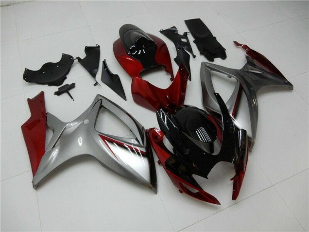 Suzuki GSXR 600 / 750 K6 06-07 Motorrad Verkleidungen - Rot Silber Suzuki GSXR 600 / 750 K6 06-07 Motorrad Verkleidungen - Rot Silber