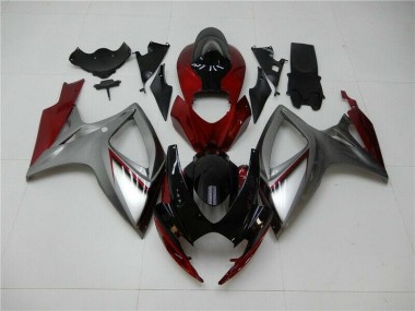 Suzuki GSXR 600 / 750 K6 06-07 Motorrad Verkleidungen - Rot Silber