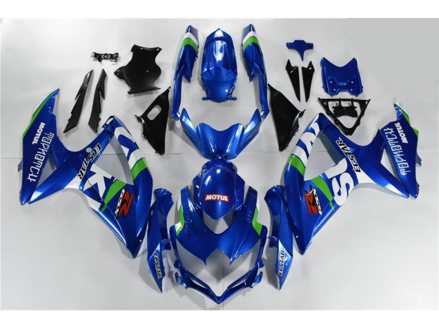 Suzuki GSXR 600 / 750 K8 08-10 Motorrad Verkleidungen - Blau Weiß Grün Suzuki GSXR 600 / 750 K8 08-10 Motorrad Verkleidungen - Blau Weiß Grün