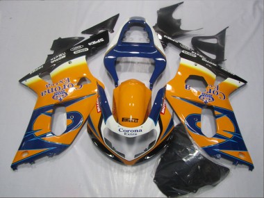 Suzuki GSXR 600 K1 K2 K3 01-03 Motorrad Verkleidungen - Blau Orange Corona Extra