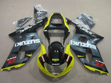 Suzuki GSXR 600 K1 K2 K3 01-03 Motorrad Verkleidungen - Schwarz Gelb Motul