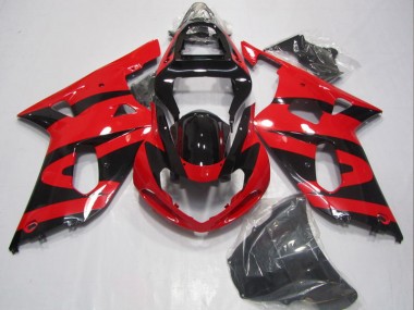 Suzuki GSXR 600 K1 K2 K3 01-03 Motorrad Verkleidungen - Schwarz Rot