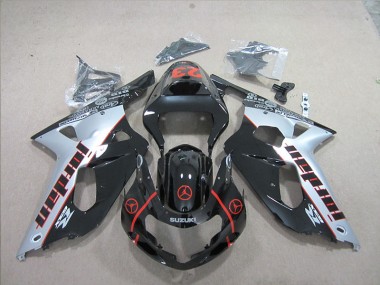 Suzuki GSXR 600 K1 K2 K3 01-03 Motorrad Verkleidungen - Schwarz Silber
