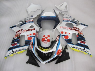 Suzuki GSXR 600 K1 K2 K3 01-03 Motorrad Verkleidungen - Weiß Blau Dunkel Hund