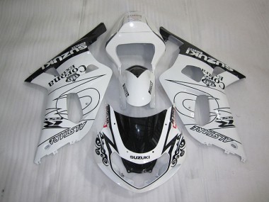Suzuki GSXR 600 K1 K2 K3 01-03 Motorrad Verkleidungen - Weiß Schwarz Corona Extra
