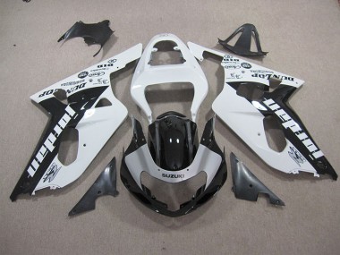 Suzuki GSXR 600 K1 K2 K3 01-03 Motorrad Verkleidungen - Weiß Schwarz