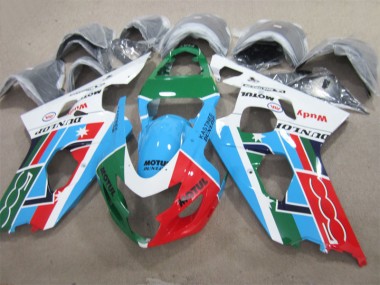 Suzuki GSXR 600 K4 04-05 Motorrad Verkleidungen - BlauGrün Rot Motul
