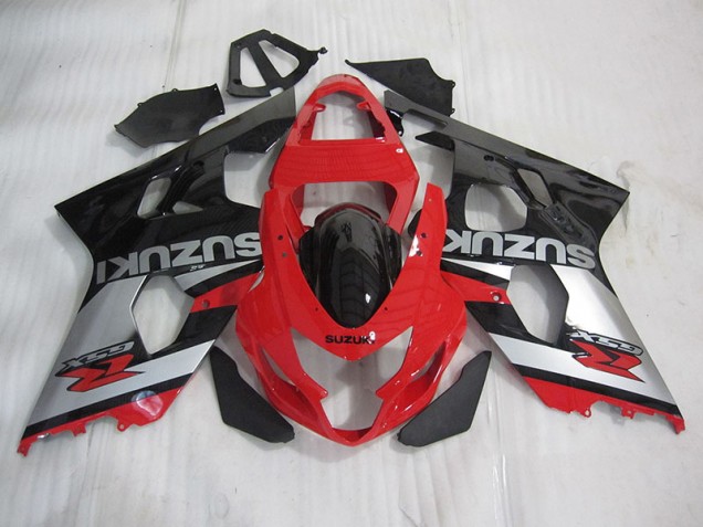 Suzuki GSXR 600 K4 04-05 Motorrad Verkleidungen - Rot Schwarz Silber Suzuki GSXR 600 K4 04-05 Motorrad Verkleidungen - Rot Schwarz Silber