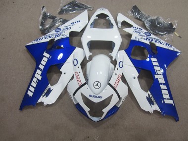 Suzuki GSXR 600 K4 04-05 Motorrad Verkleidungen - Weiß Blau Motul