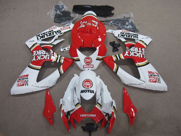 Suzuki GSXR 600 K6 06-07 Motorrad Verkleidungen - Rot Weiß Lucky Strike Motul Suzuki GSXR 600 K6 06-07 Motorrad Verkleidungen - Rot Weiß Lucky Strike Motul