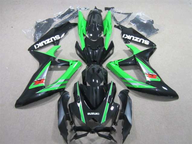 Suzuki GSXR 600 K6 06-07 Motorrad Verkleidungen - Schwarz Grün Suzuki GSXR 600 K6 06-07 Motorrad Verkleidungen - Schwarz Grün