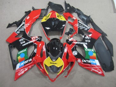 Suzuki GSXR 600 K6 06-07 Motorrad Verkleidungen - Schwarz Rot Gelb Jomo