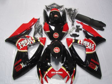 Suzuki GSXR 600 K6 06-07 Motorrad Verkleidungen - Schwarz Rot Lucky Strike Motul
