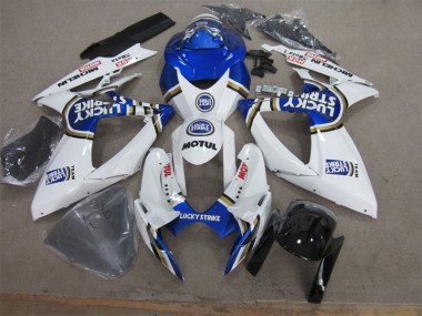 Suzuki GSXR 600 K6 06-07 Motorrad Verkleidungen - Weiß Blau Lucky Strike Motul