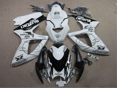 Suzuki GSXR 600 K6 06-07 Motorrad Verkleidungen - Weiß Schwarz Corona Extra