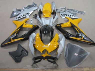 Suzuki GSXR 600 K8 08-10 Motorrad Verkleidungen - Gelb Weiß Schwarz