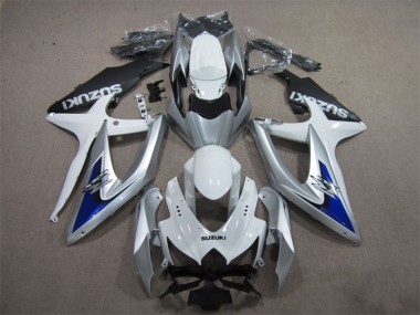 Suzuki GSXR 600 K8 08-10 Motorrad Verkleidungen - Silber Blau Weiß