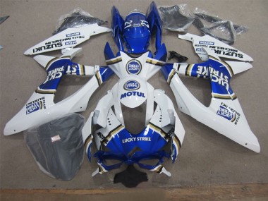 Suzuki GSXR 600 K8 08-10 Motorrad Verkleidungen - Weiß Lucky Strike Blau Motul