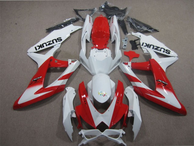 Suzuki GSXR 600 K8 08-10 Motorrad Verkleidungen - Weiß Rot Suzuki GSXR 600 K8 08-10 Motorrad Verkleidungen - Weiß Rot