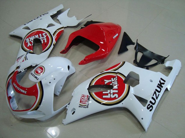 Suzuki GSXR 750 K1 K2 K3 01-03 Motorrad Verkleidungen - Rot Weiß Lucky Strike Suzuki GSXR 750 K1 K2 K3 01-03 Motorrad Verkleidungen - Rot Weiß Lucky Strike