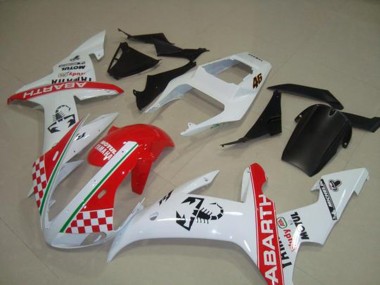 Yamaha R1 02-03 Motorrad Verkleidungen - Rot Weiß Flag