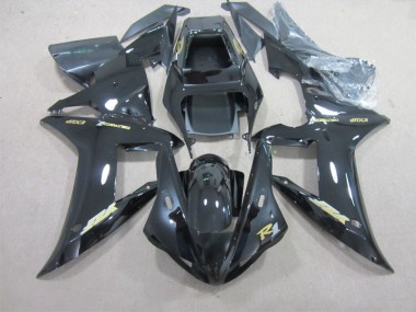 Yamaha R1 02-03 Motorrad Verkleidungen - Schwarz mit goldenem Aufkleber