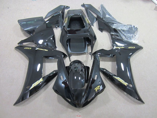 Yamaha R1 02-03 Motorrad Verkleidungen - Schwarz und Gold Aufkleber Yamaha R1 02-03 Motorrad Verkleidungen - Schwarz und Gold Aufkleber