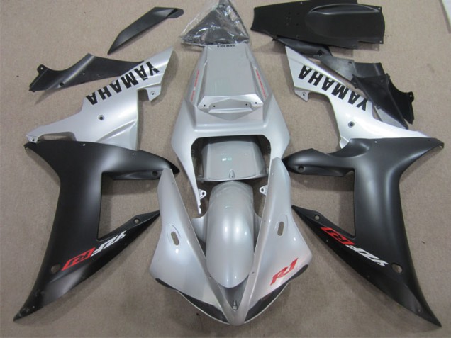 Yamaha R1 02-03 Motorrad Vollverkleidung - Silber Schwarz Yamaha R1 02-03 Motorrad Vollverkleidung - Silber Schwarz