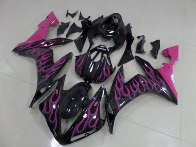 Yamaha R1 04-06 Motorrad Verkleidungen - Rosa Flamme Yamaha R1 04-06 Motorrad Verkleidungen - Rosa Flamme