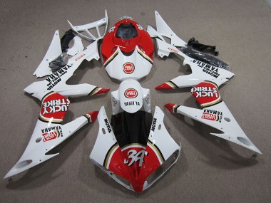 Yamaha R1 04-06 Motorrad Verkleidungen - Rot Weiß Lucky Strike