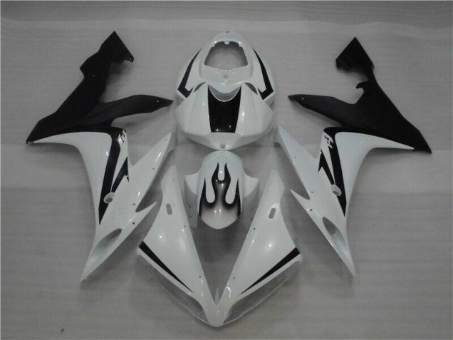 Yamaha R1 04-06 Motorrad Verkleidungen - Weiß Schwarz Flamme Yamaha R1 04-06 Motorrad Verkleidungen - Weiß Schwarz Flamme